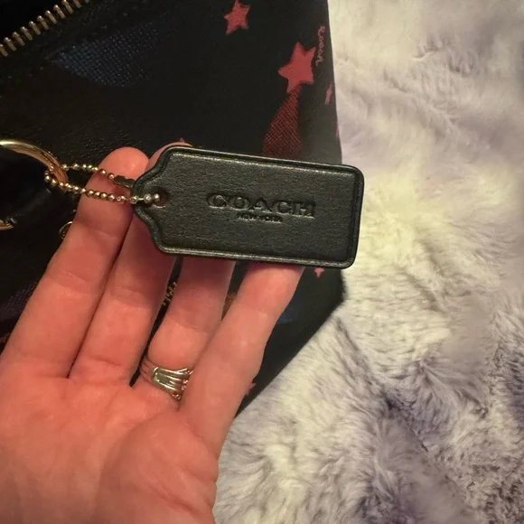 Coach Disco Star Print Crossgrain Leather Gallery Tote Bag - Picture 8 of 12